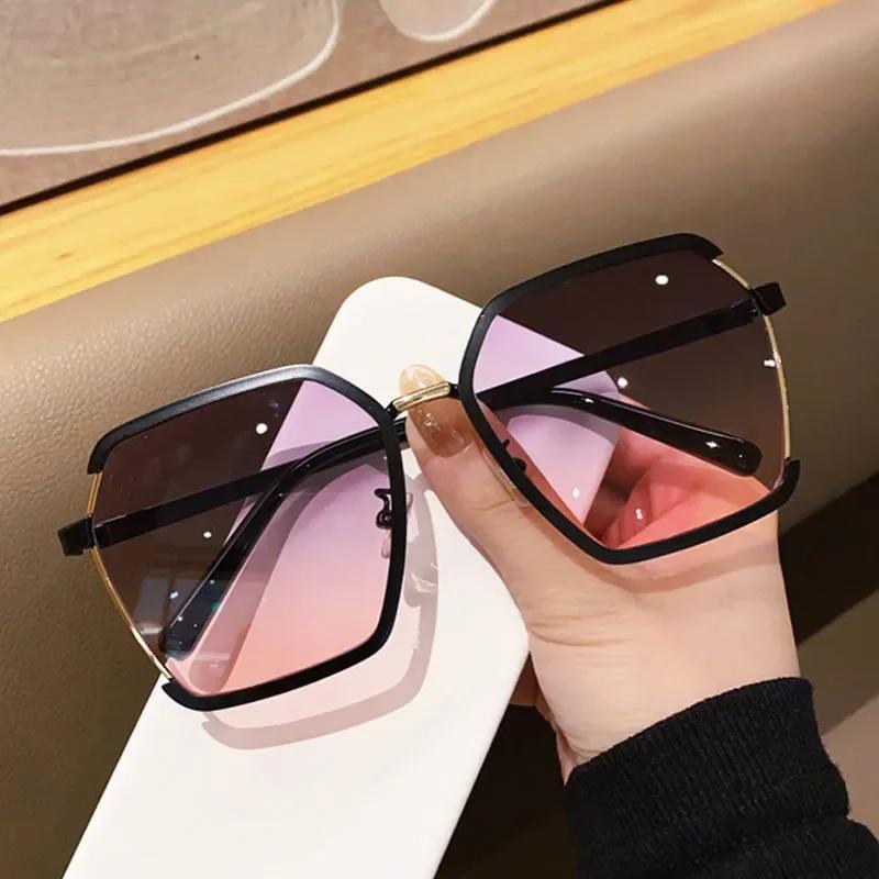 New Sunglasses Women Rimless Square Sun Glasses Luxury Ladies Personality Shades Gradient Eyewear Uv400
