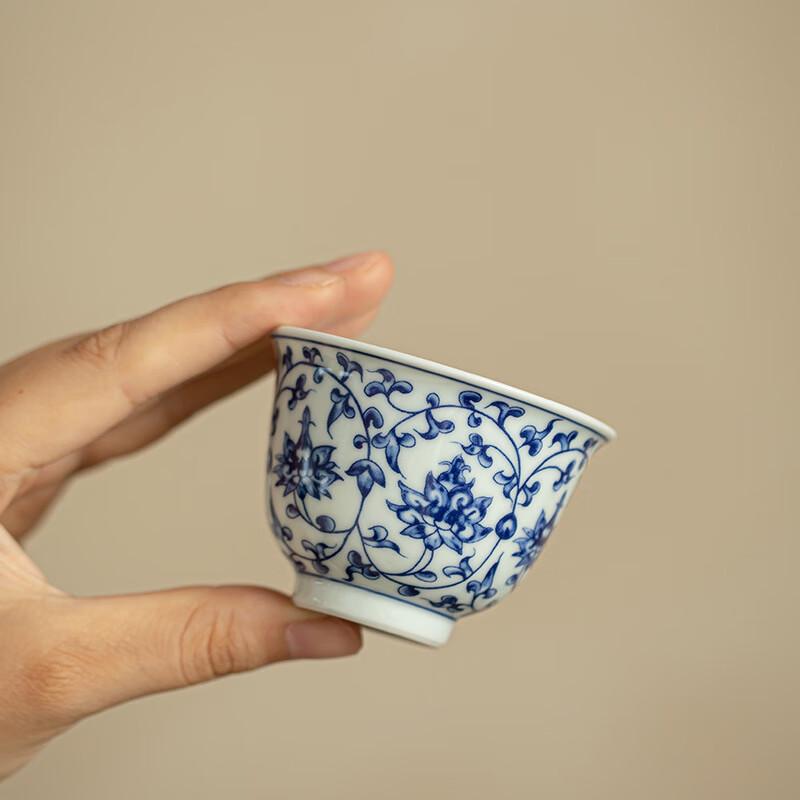 Сине-белые лотосовые чайные чашки Шанци