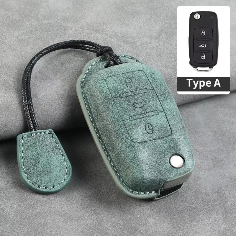 Leather Car Key Cover Case for VW Volkswagen Tiguan MK1 MK2 Magotan Passat B5 B8 Polo Golf 4 5 6 7 Mk7 Jetta POLO Eos Scirocco