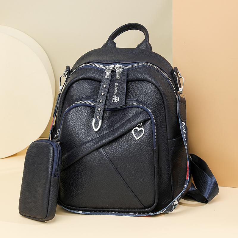 Large Capacity Soft Leather Backpack Women's Multifunctional Shoulder Bag