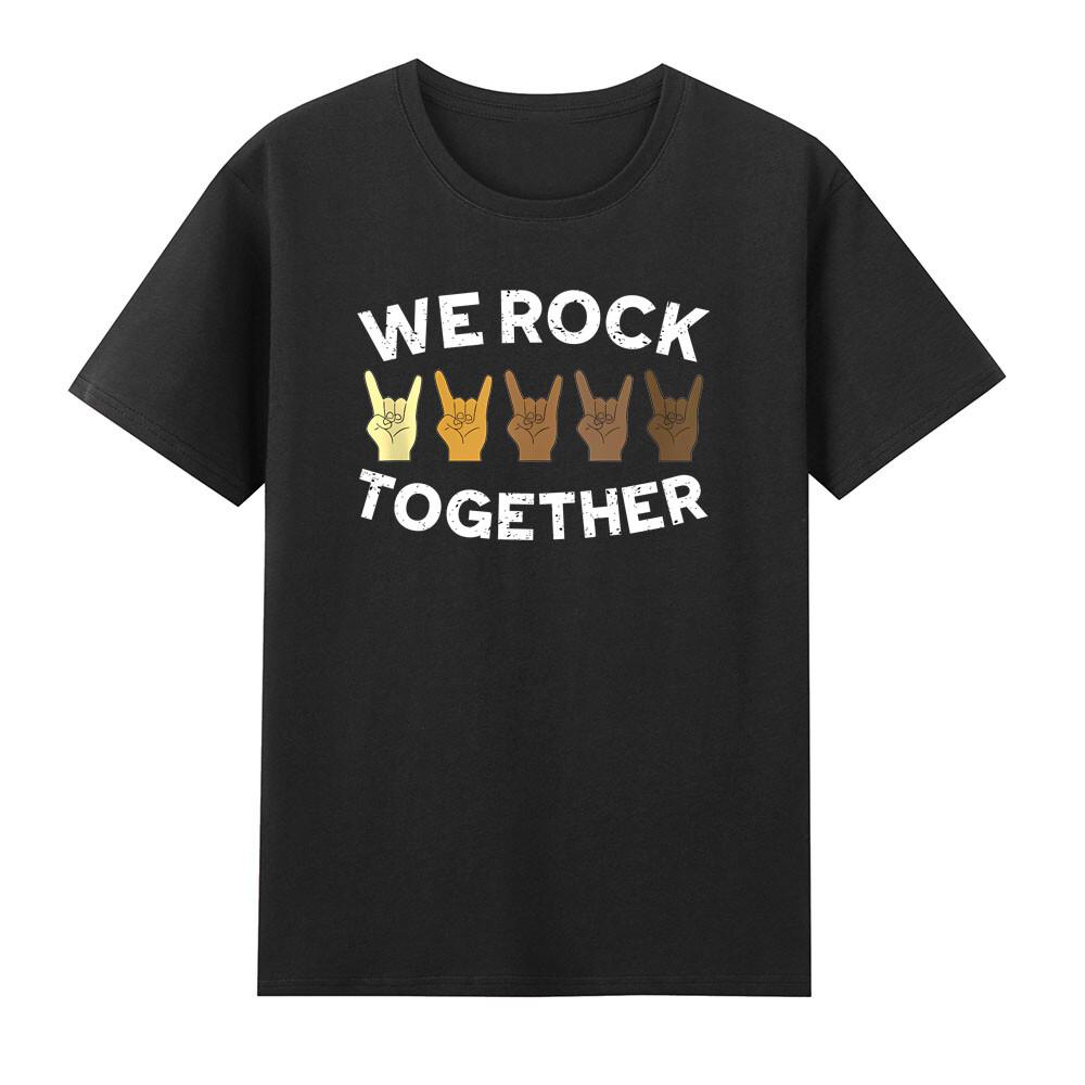 We Rock Together Rocker Skeleton Hand Rock And Roll Fans TShirt S