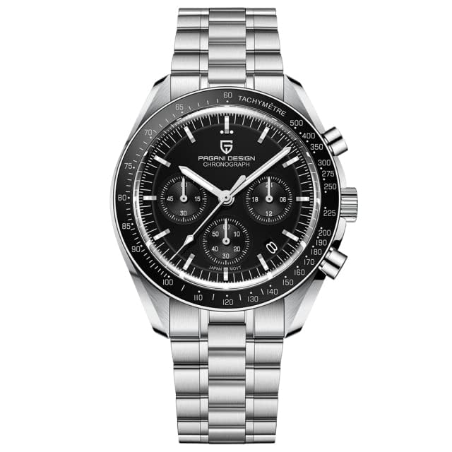 Pagani Design Made In Seiko Quartz Speedmaster Waterproof Stainless Leather Sapphire Business Dress Perfect for and PAGANI DESIGN Men's Watch, Japan,