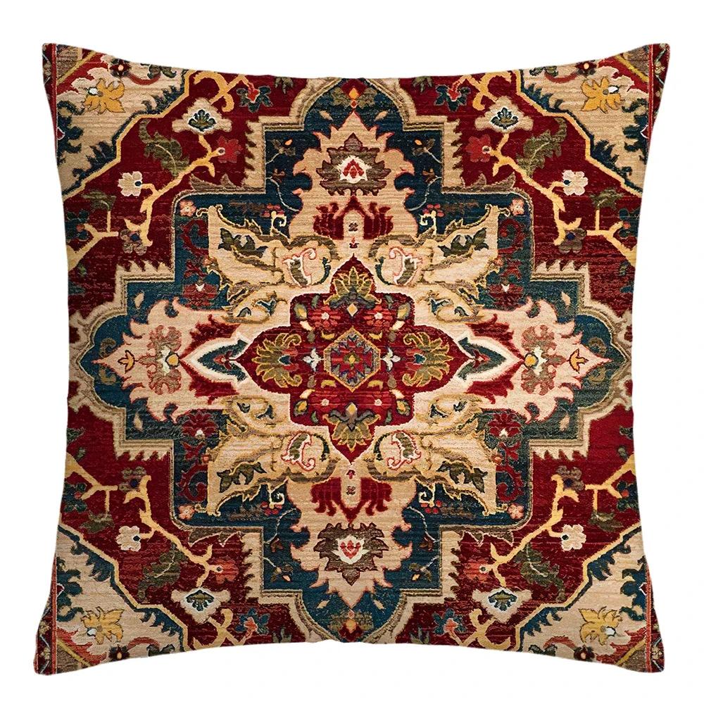 Moroccan Ethnic Cushion Cover, Short Plush Pillowcase Sofa Decorative Cushion Cover, Home Decoration