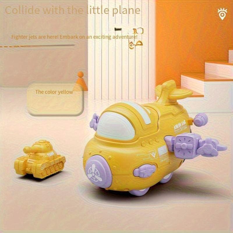 Pair of Airplane Collision Friction Launcher Toys Interactive 2-in-1 Car Toy with 4 Color Options, Durable ABS Plastic, Vibrant Playtime Accessory
