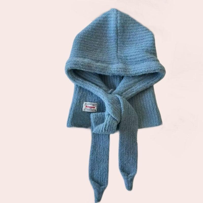 

1pc Unisex Shawl Balaclava Hat Winter Warm Elastic Soft Ear Protection Knitt Ski Skull Hat Balaclava Hat,suitable for Dailywear One Size