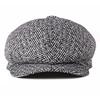 Autumn and Winter Knitted Wool Hat Women's Fashion British Fashion Octagonal Hat Men's Beret Cap Painter Hat