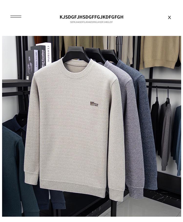 Men's Winter Thickened Mink Wool & Velvet Knit Sweater - Warm, Casual Fashion Pullover for Middle-Aged Men