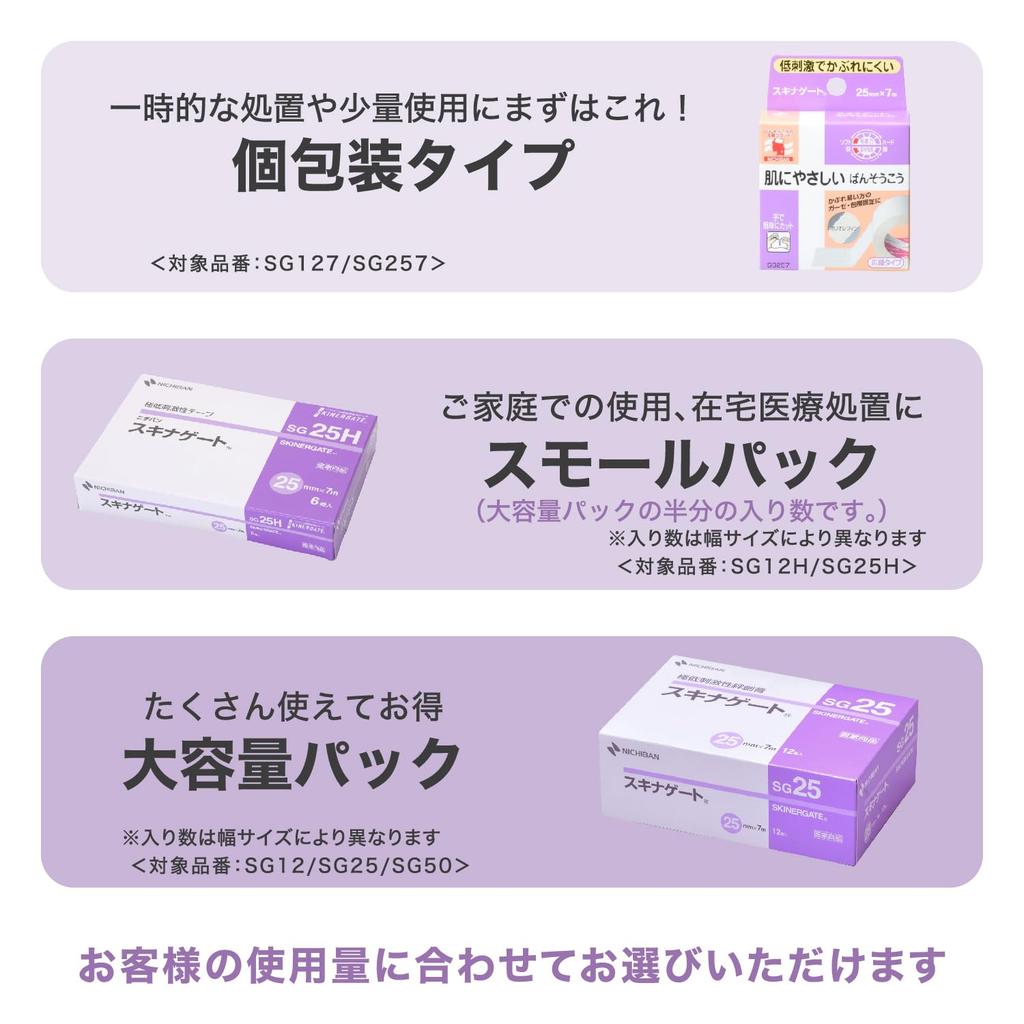 Nichiban Skinagate Hypoallergenic 25mm 7m 1 Roll Bandage, Wide, Roll,