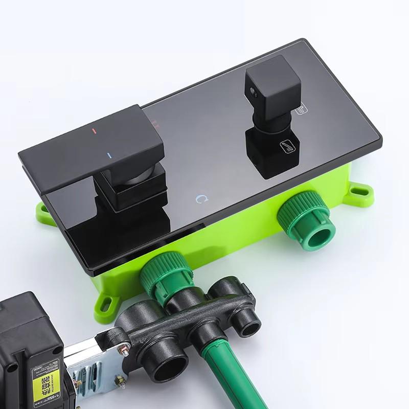 High Technology Digital Wall Mounted 2 or 3 Way Black or Chrome Shower Mixer Valve Control With Display BathMixer Shower