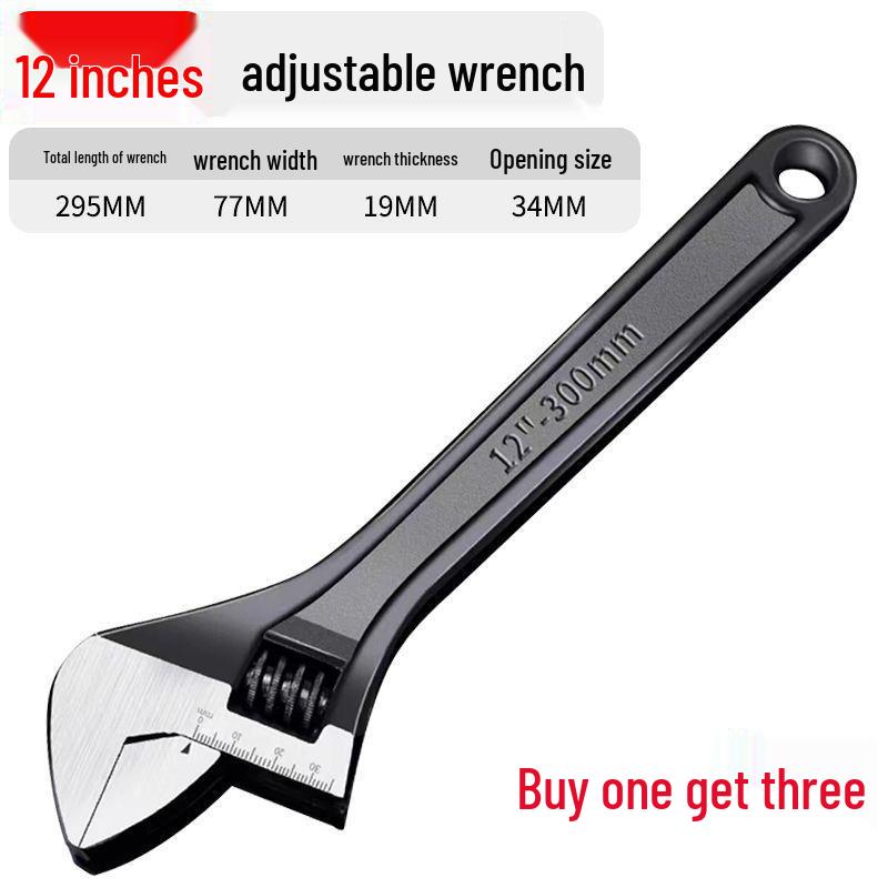 Multifunctional Thickened Adjustable Wrench - Buy 1, Get 3, Industrial-Grade, Fine Polished, Universal & Flexible.
