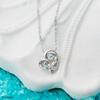 [White Clover] The Little Mermaid Ariel Dancing Stone Necklace Disney Princess 925 Silver Cubic Z...