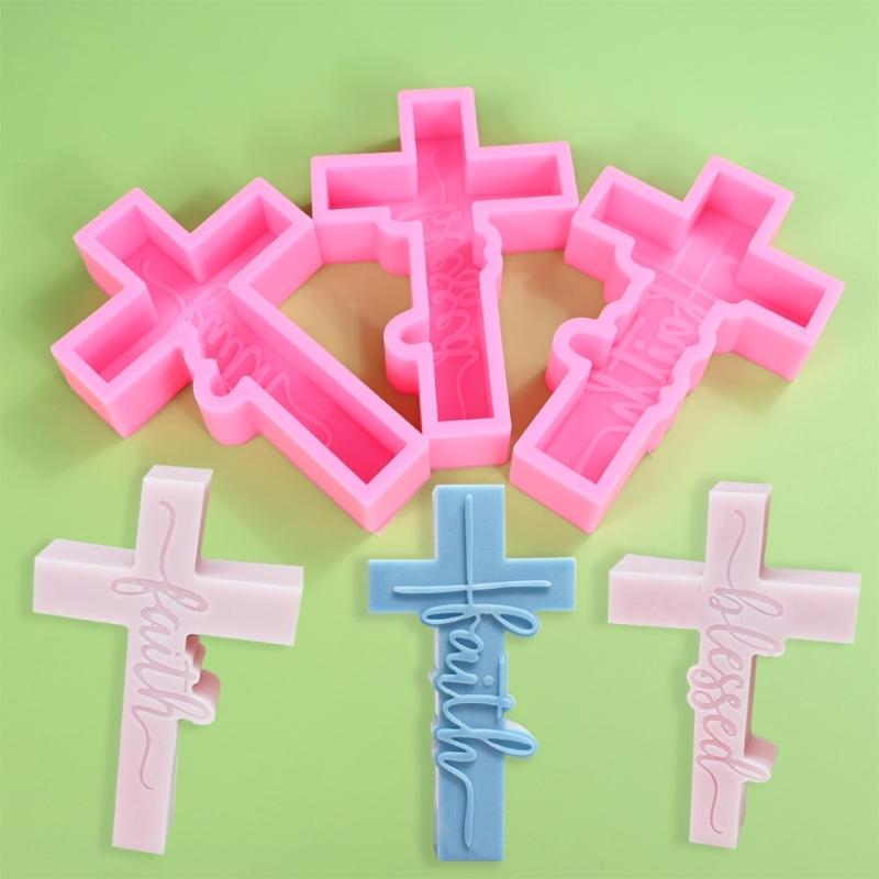 Set Of 2 Crucifix Shaped Silicone Molds for Baking and Crafting Chocolate Cakes Candies Moulds Kitchen Bakewares