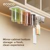 Yikeke No-Drill Mirror Cabinet Bottom Magnetic Suction Inverted Toothbrush Holder Toothbrush Set Mouthwash Cup Toothbrush Storage Rack