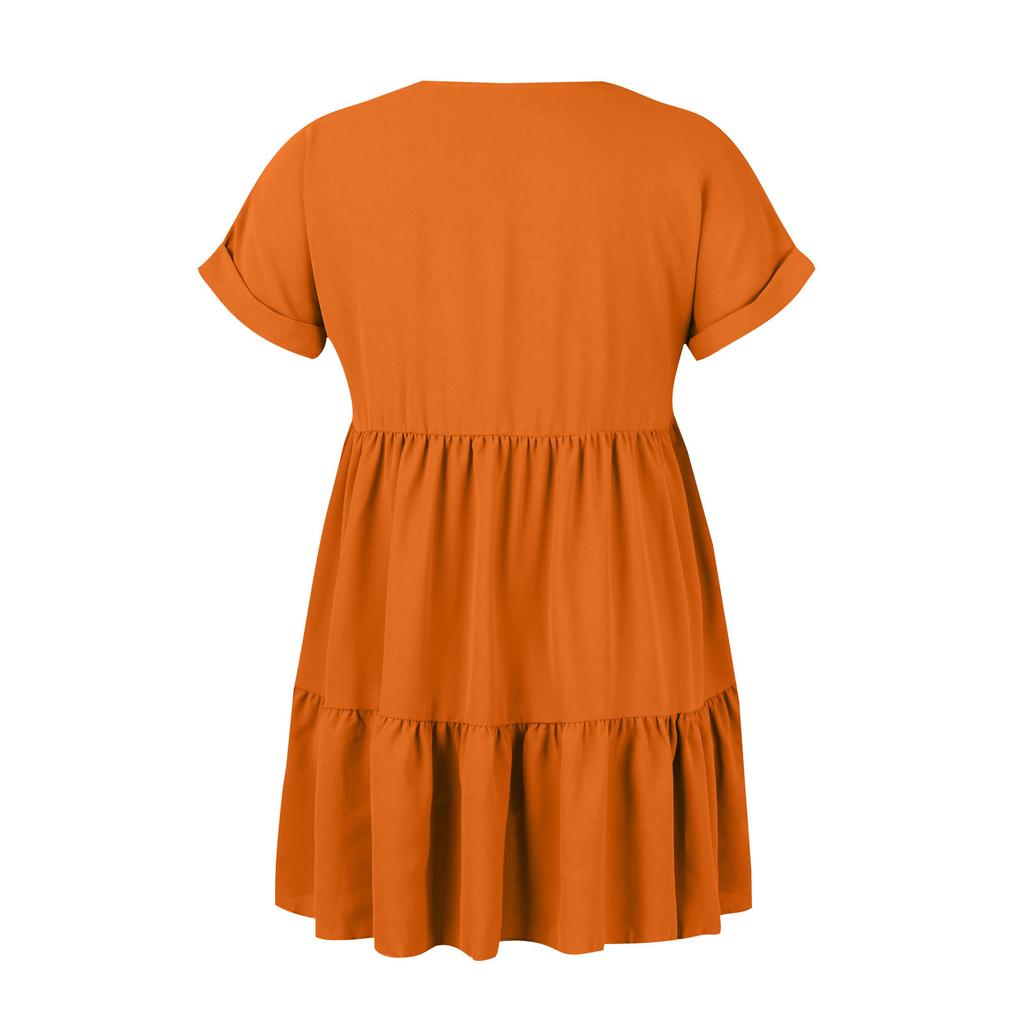 Sieviešu vasaras modes Solid Sexy V kakla ar īsām piedurknēm Beach Flowy Party Maxi