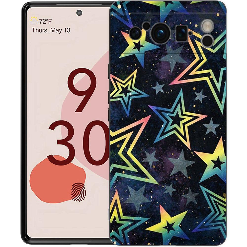 Fashion Colored Stars Phone Case Cover for Google Pixel 9 8 7 6 7A 6A Pro Shockproof Soft TPU 9 Pro XL Shell Capas Fundas Coque