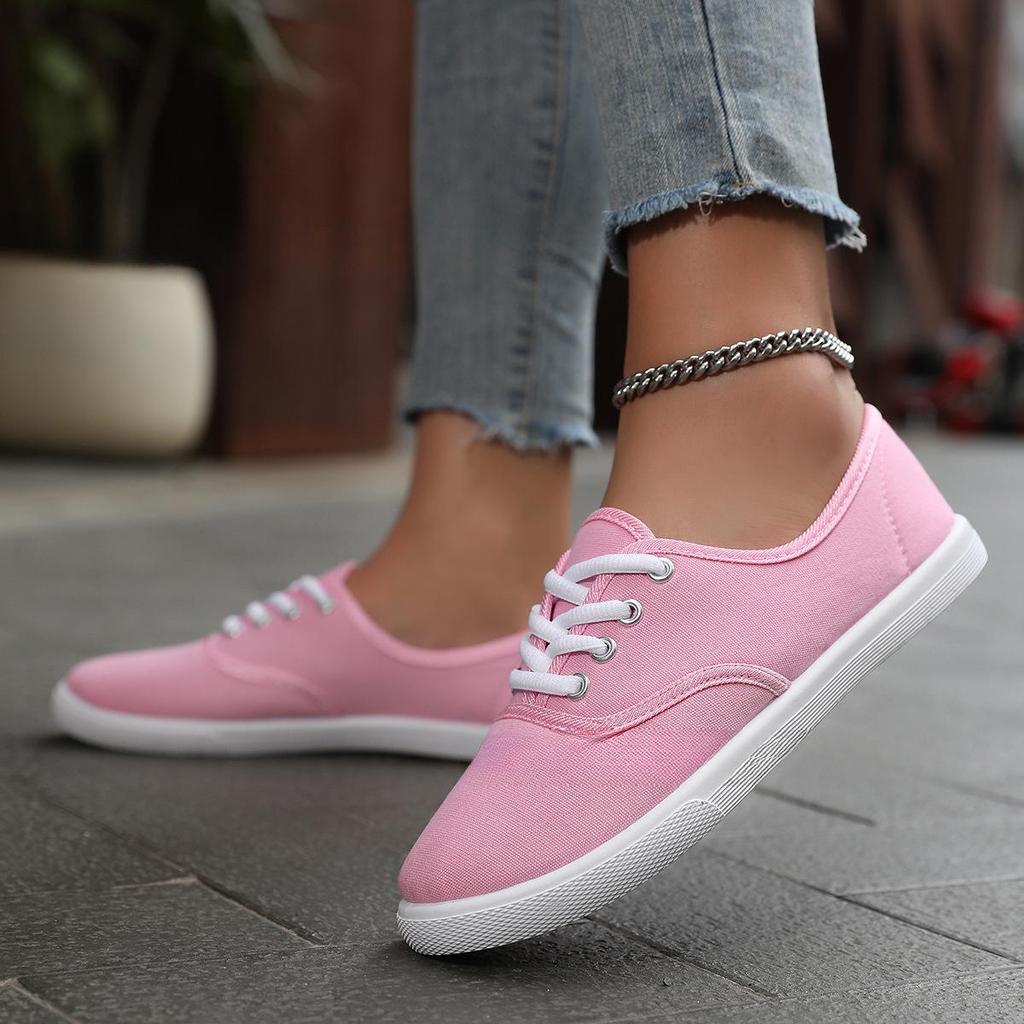 Women's Elegant Solid Color Casual Sports Shoes, Lightweight Lace-up Shoes, Multiple Colors for All Seasons, Comfortable Round Toe Design