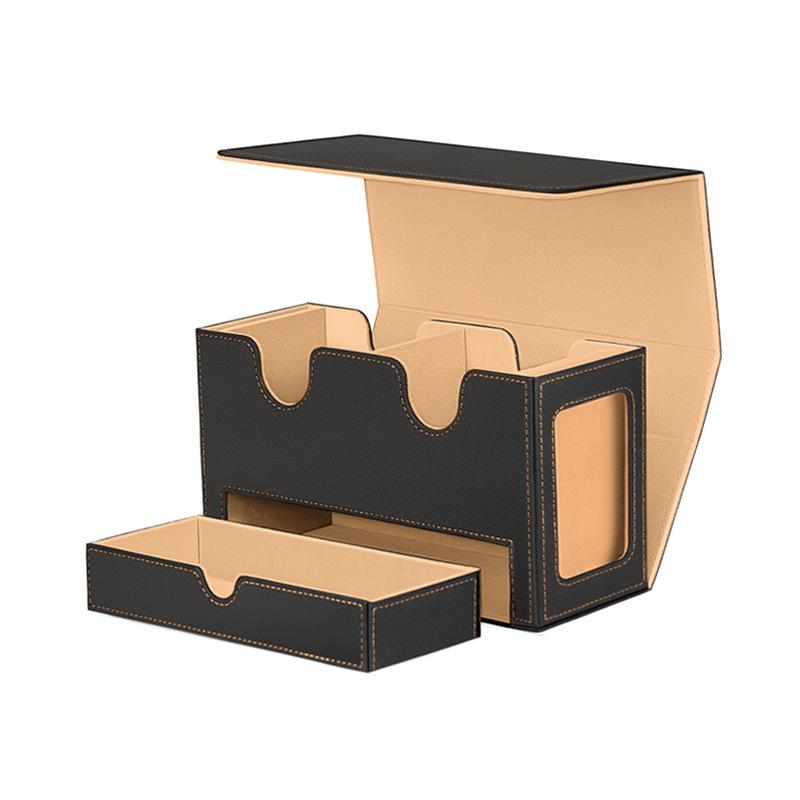 

ПУ Магнитный Двусторонний Дисплей для Карт с Ящиком для Кубиков для Коллекционных и Звездных Карт