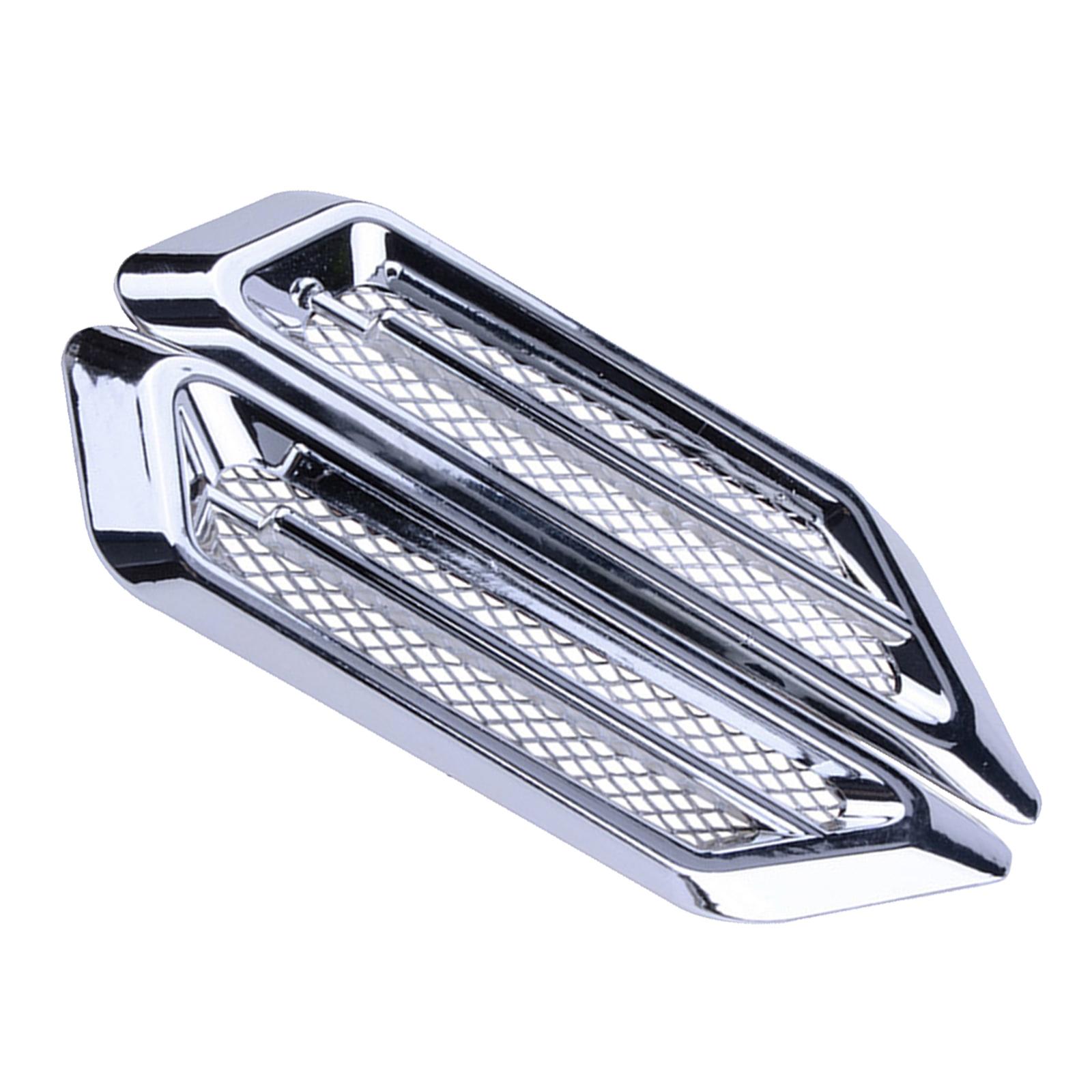 

Автомобильный экстерьер Капот Воздушный поток Боковой Fender Вентиляционный клапан Воздухозаборник Крышка крыла Отделка автомобиля Стайлинг Акульи жабры ABS 3D Украшения Новые украшения серебряный