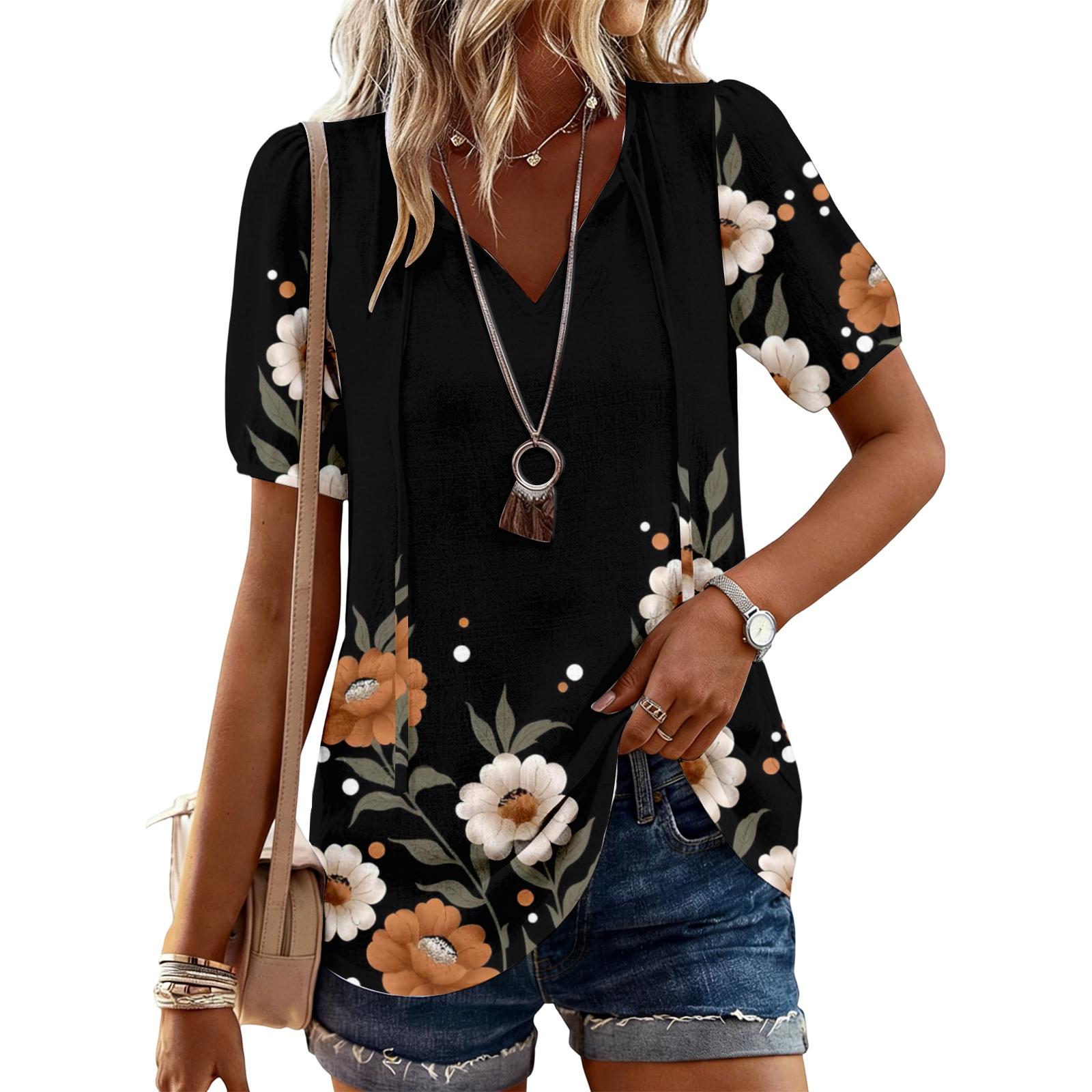 

Women s Fashionable Casual Vintage Printed Top XL