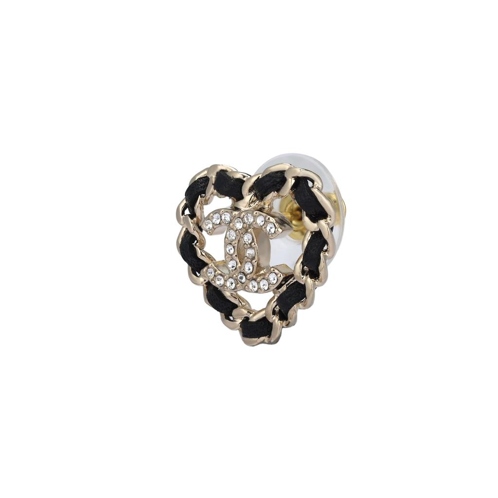 CHANEL Stud Earrings Women's Black ABG335B21852U3435