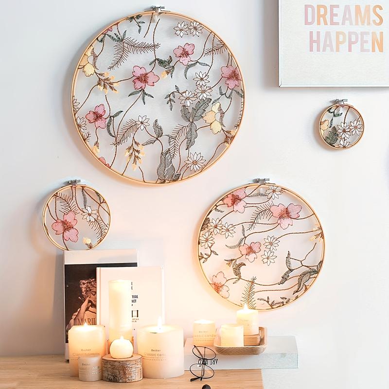 

4 шт. настенное украшение ручная вышивка настенные вышитые украшения в стиле сада