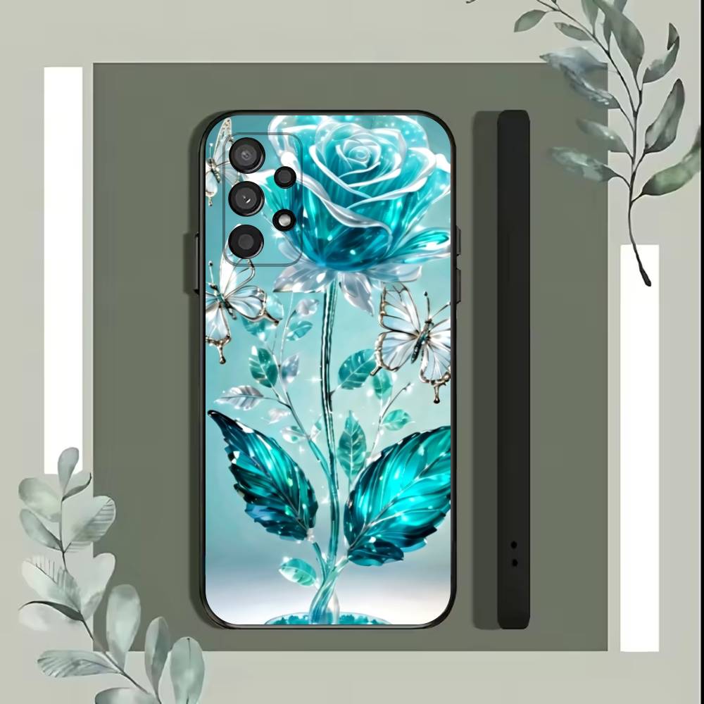 2016 Luxury Flower B Phone Case For Samsung S25,S24,S21,S22,S23,S30,Ultra,S20,Plus,Fe,Lite,5G Black Cover
