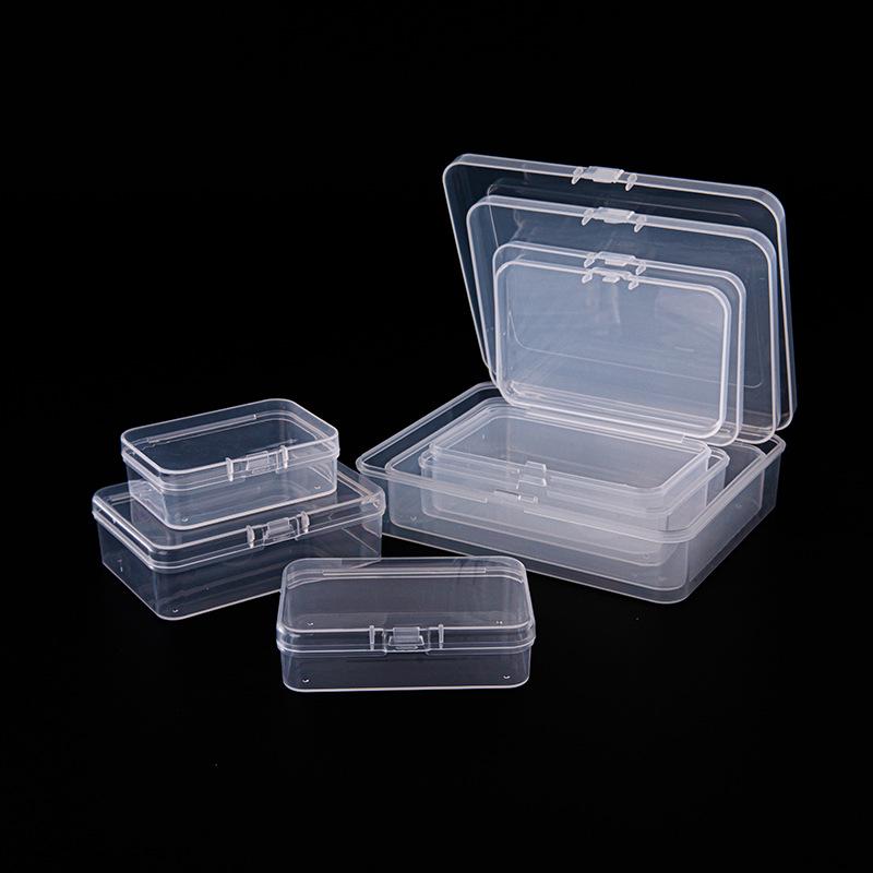 Transparent Rectangle PP Plastic Storage Box for Hardware & Electronic Components