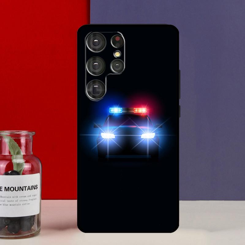 Police Cars Light At Night Funda Case For Samsung Galaxy S25 Ultra S9 S10 S20 FE S21 S22 S23 Plus S24 Ultra Phone Cover