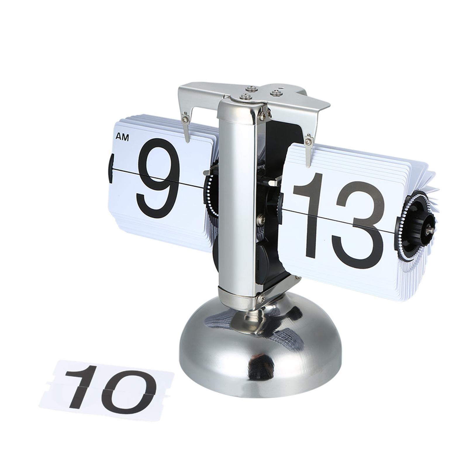 Small Scale Table Clock    Over Clock Stainless Steel   Internal Gear Operated Quartz Clock BlackCelsiusWhite