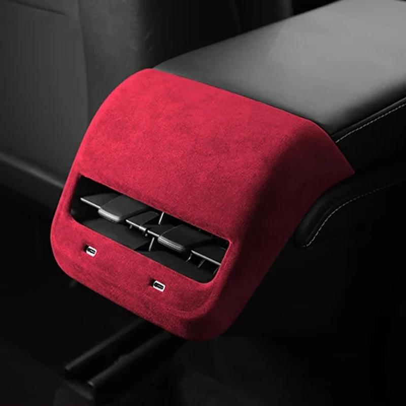 Kryt zadního výdechu klimatizace pro Tesla Model 3/Y, interiér, Alcantara, dekorativní obal