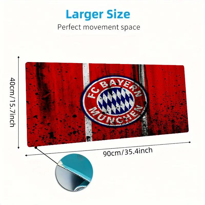 FC Bayern München Kunstfarbe Mauspads Großes Gaming Tischkissen Rutschfest Laptop Tablet Großes Mauspads XXL Matte Mini PC Spielmatte Mit Verriegeltem Rand