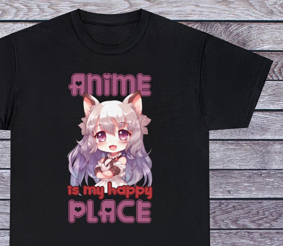 My Happy Place T Shirt Anime Tee Manga Japan Clothing Cosplay M