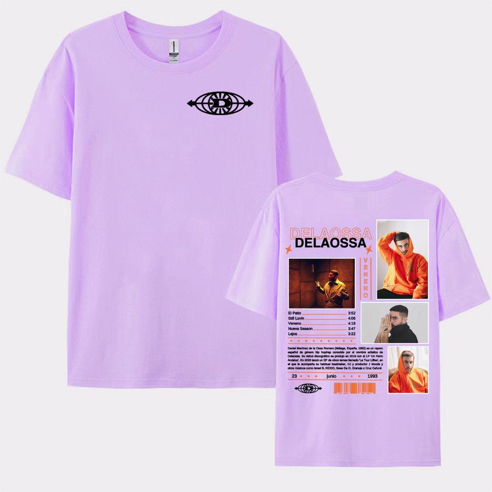 Rapper Delaossa Veneno Album Tour 2025 Cover Tee Shirt for Men Women Hip Hop Punk Fashion T Shirts Oversized Pure Cotton TShirt