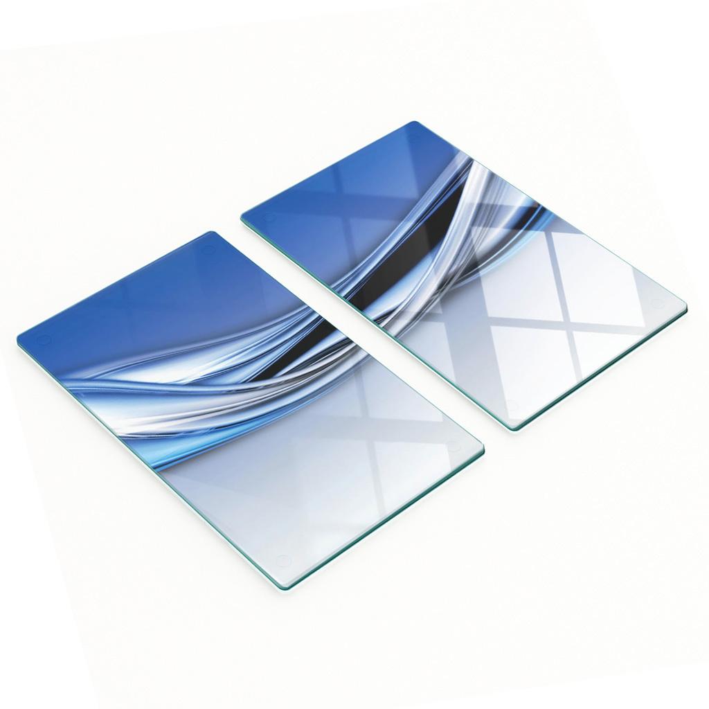 Stylish and Durable Glass Boards with Abstract Wave Print 2X30X52 Cm