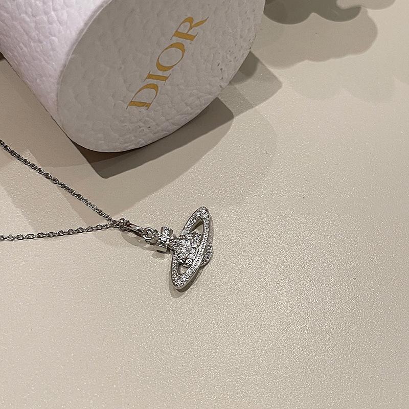 Concise & Elegant (Recommended for product titles) Saturn Necklace for Women - Light Luxury Celestial Choker with Premium Design