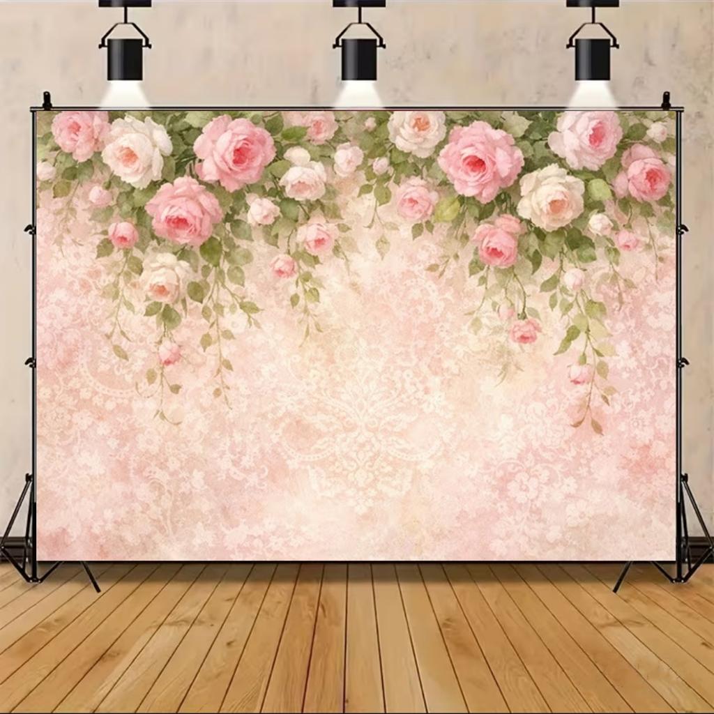 Floral Wall Theme Background Birthday Wedding Engagement Ceremony Party Decoration Abstract Flower Portrait Photography Studio
