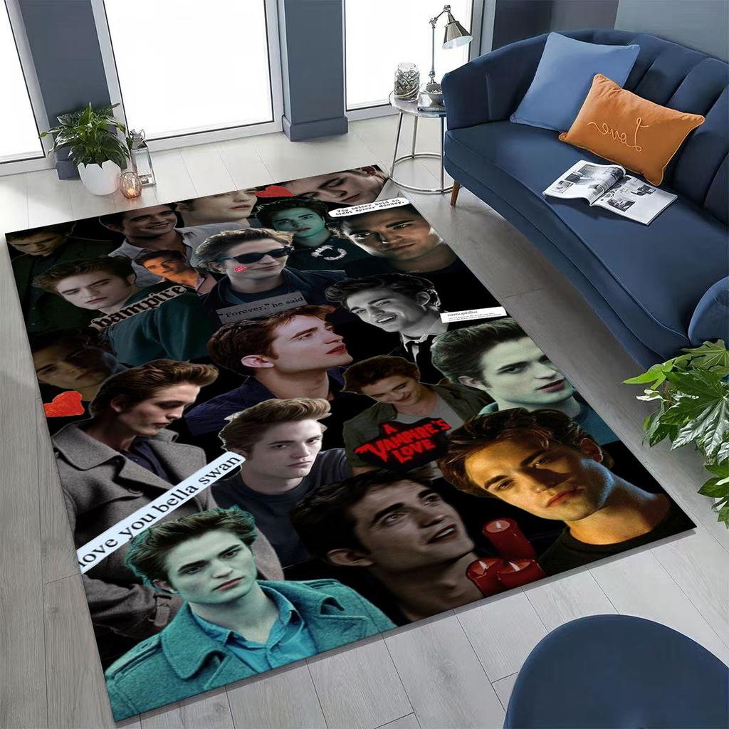 New Twilight Saga Isabella Edward Art Rug for Bedroom Living Room Sofa Home Doormat Decor, Large Kids Non-slip Floor Mat