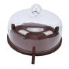 11in Wooden Cake Stand with Lid Elegant Glass Top Cake Stand for Wedding Party Dessert
