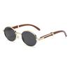 Vintage Oval Sunglasses Men Fashion Retro Metal Rim Gradient Casual Shades Women Trendy Luxury Brand Design Sun Glasses