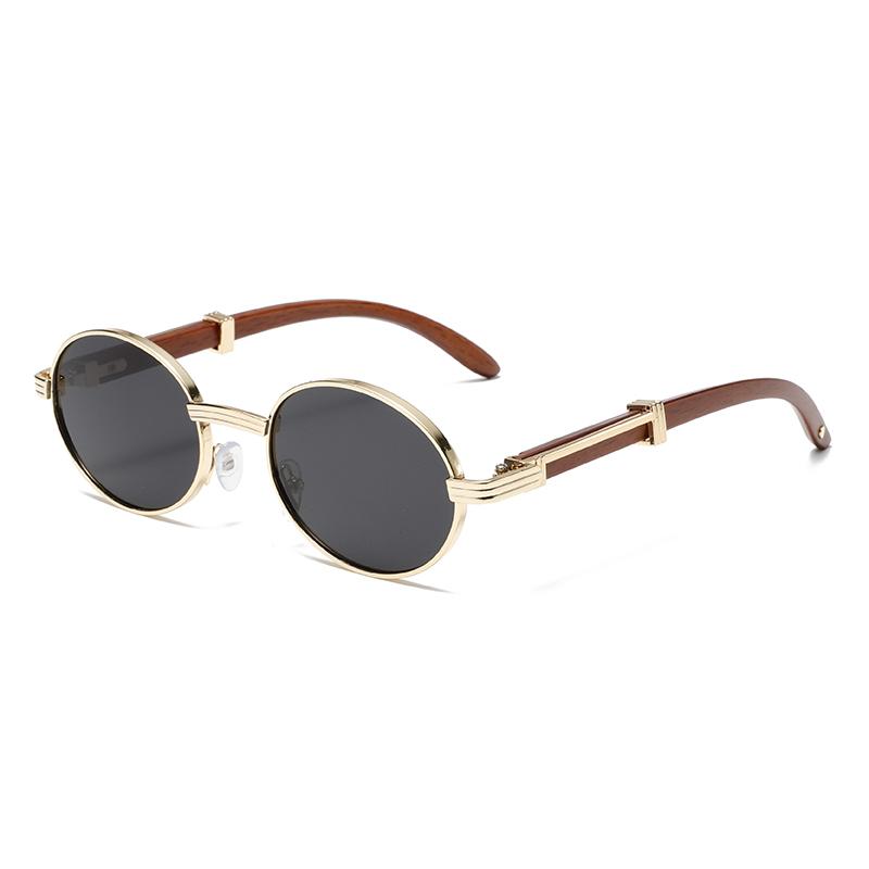 Vintage Oval Sunglasses Men Fashion Retro Metal Rim Gradient Casual Shades Women Trendy Luxury Brand Design Sun Glasses