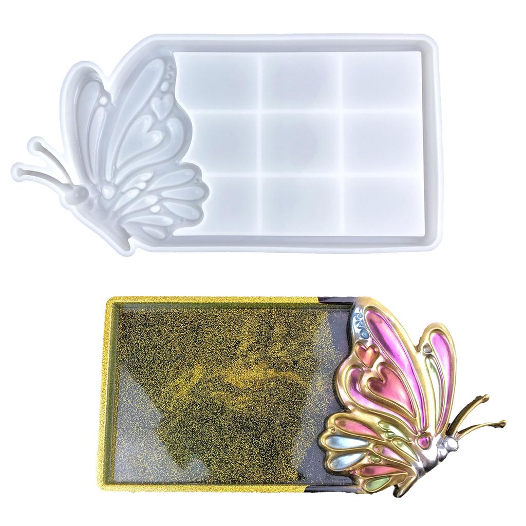 Creative Butterfly Pattern Resin Mold for Handmade Crystal Epoxy Trays Stylish Home Decoration Mould Jewelry Supplies