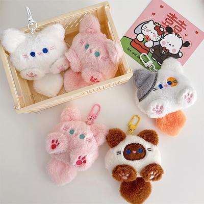 Boneca de pelúcia fofa com pingente de gato, mochila de menina, pingente de boneca, bolsa de casal, chaveiro, presente decorativo, chaveiro, estatueta de desenho animado
