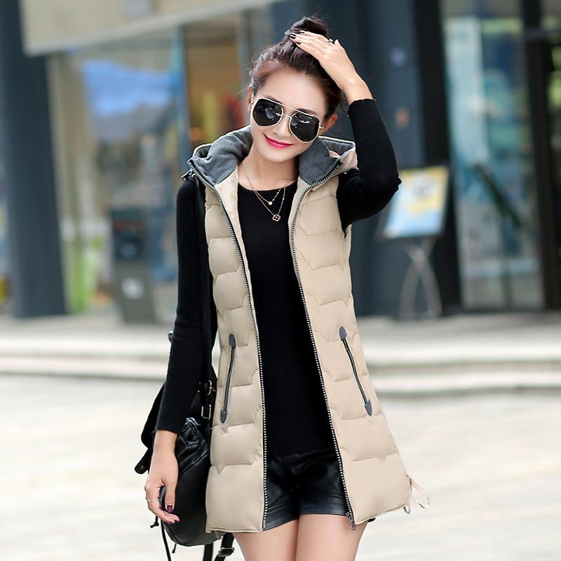 Medium and long casual slim-fitting cotton vest autumn and winter fashion large version cotton vest urban leisure can be removed