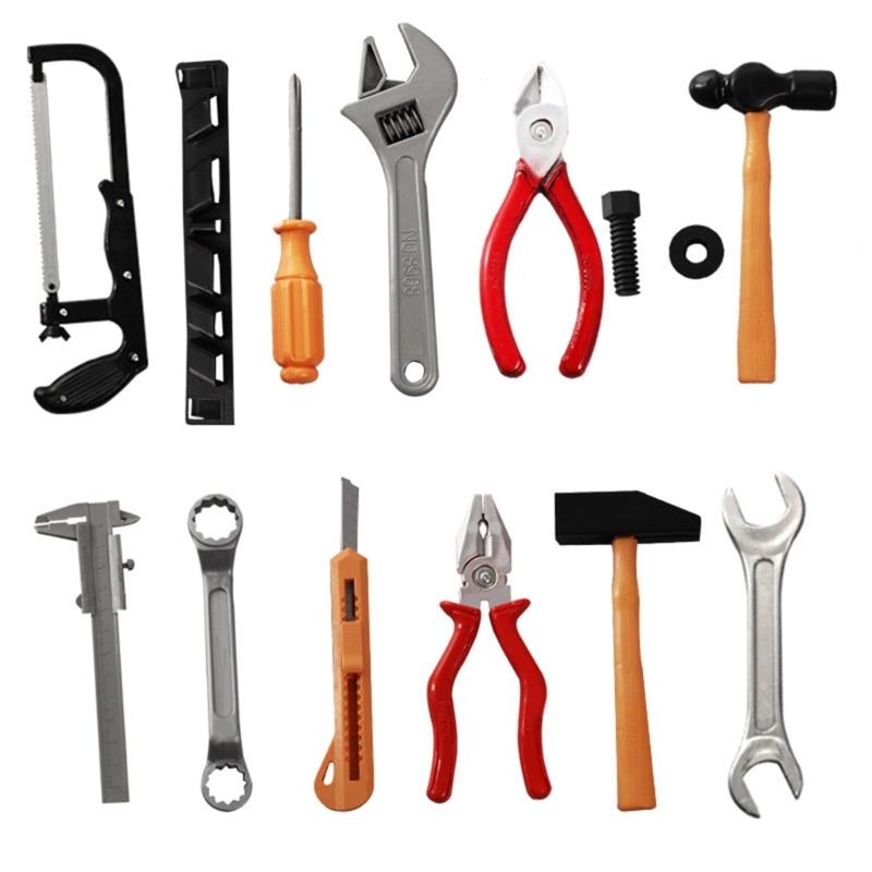 7/13Pcs Children Construction Tool Kits Realistic Plastic Workshop Toolbox Toy Early Learning Educational Play Set Toy