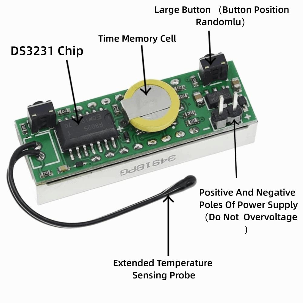 3-in-1 LED RX8025T Digitaluhr DC 5-30V Voltmeter Modul Modul DIY Thermometer DIY Projekte