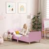 Struttura Letto per Bambini, Struttura Letto Singolo per Bambini, Sponda di Sicurezza, Letto Piccolo per Cameretta, MDF, senza Materasso, Rosa