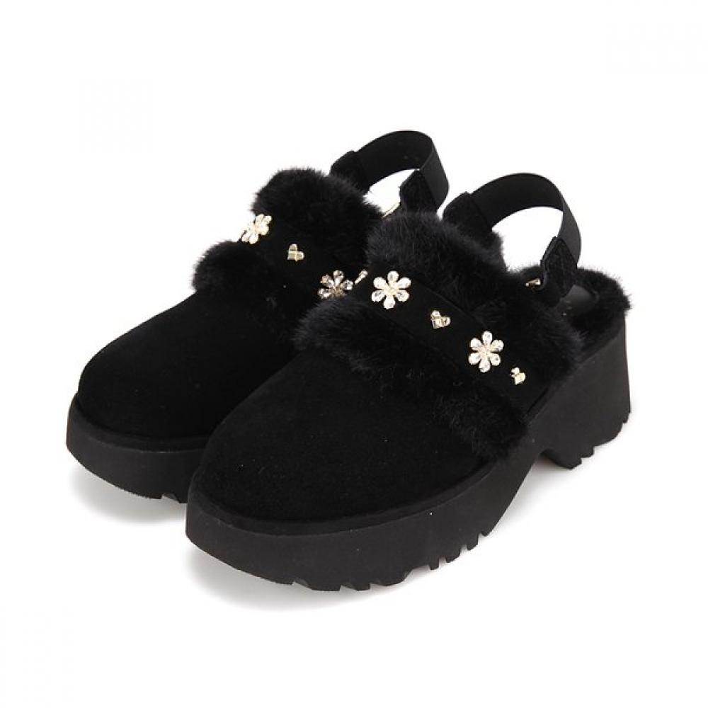 

Barbara Cow Leather Split Fur Loafer Bbi570bk 250mm