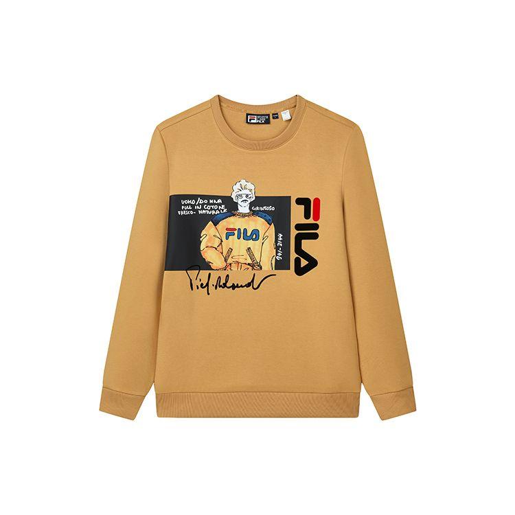 

FILA Sport Повседневная толстовка с круглым вырезом с принтом Мужские топы песочно-желтого цвета F61M218204FYE