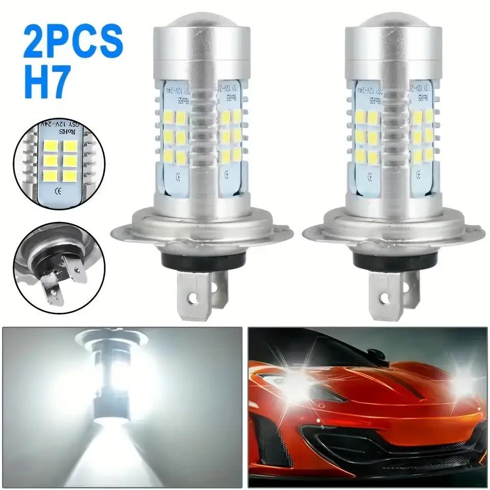2PCS front LED headlight bulbs headlamp H7 high and low beam 6000K super white