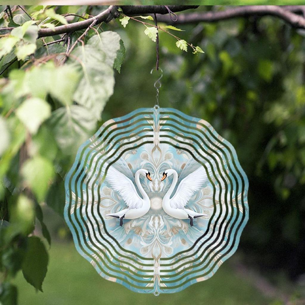 10 Inch Peacock Wind Spinner with 360 Rotating Hook Elegant Metal Garden Decor for Outdoor Patio Yard Spring Summer Fall Decoration